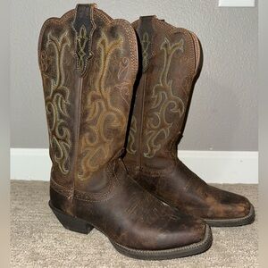 Justin Western Cowgirl Boot Size 6B Stampede Womens Boots